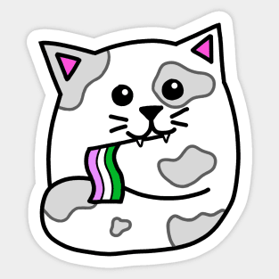 genderqueer pride flag cat Sticker